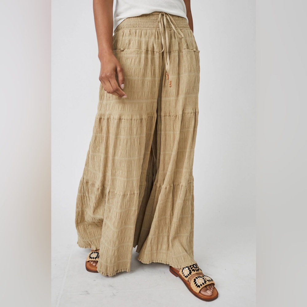 Free People Tan Wide Leg Pants
